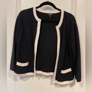 Talbots Black and white cardigan